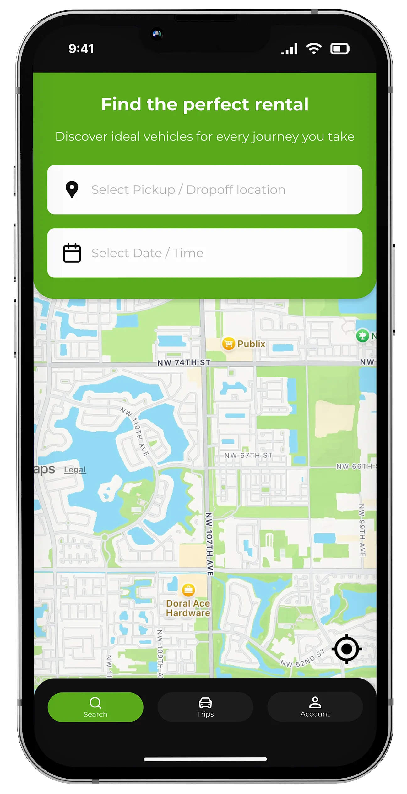 App Preview, Map View